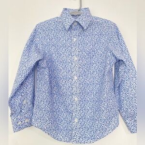 Boys Class Club Long Sleeve Point Collar Floral Button Down Shirt